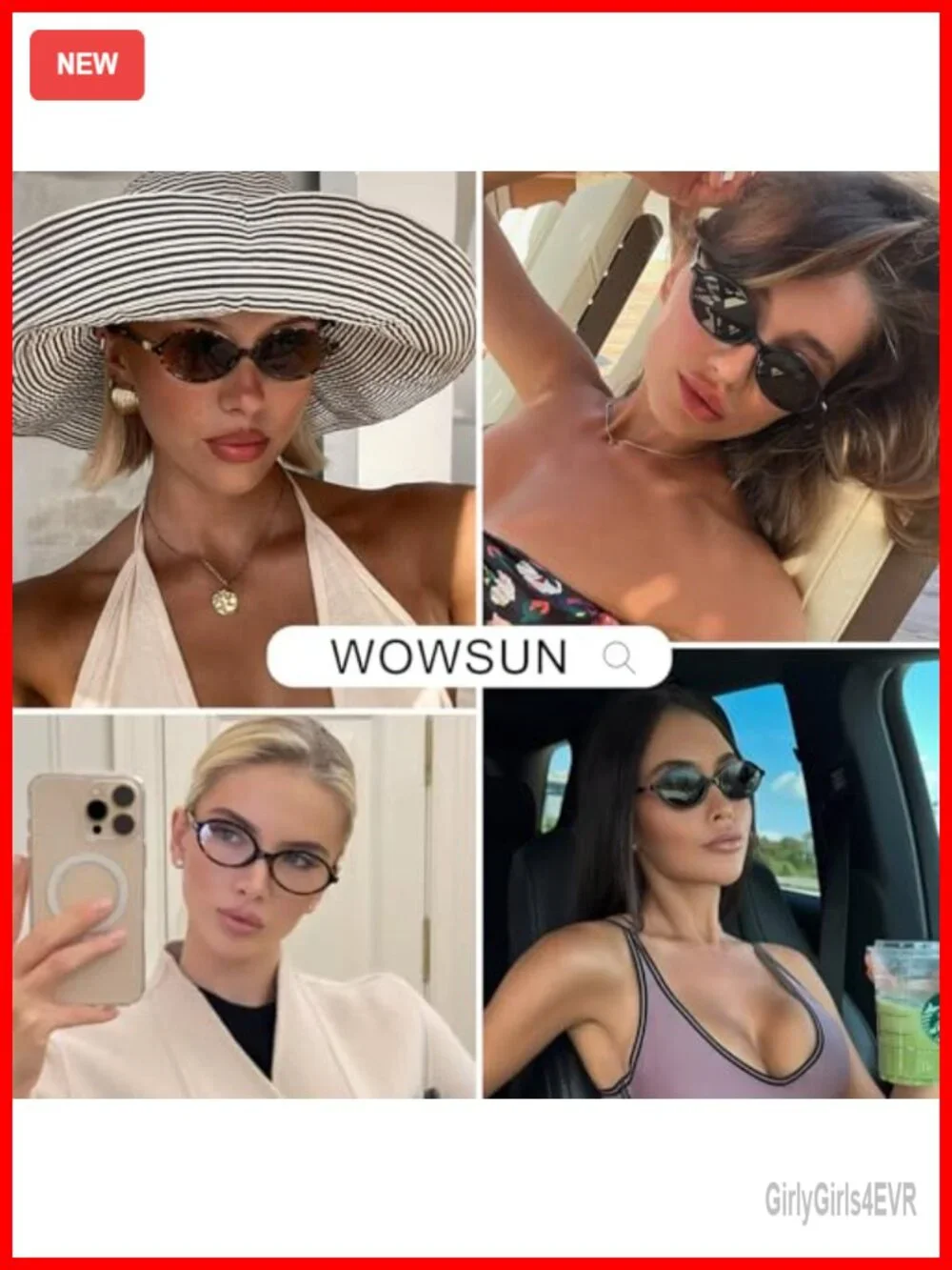 Retro Oval Acetate Sunglasses Women UV400 Protection